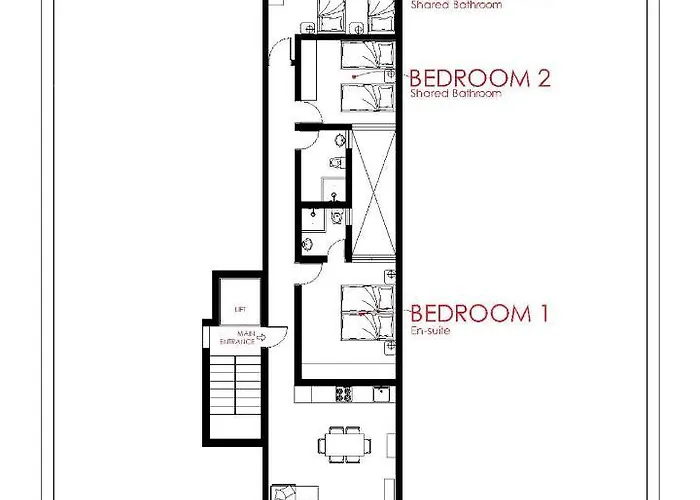 Δωμάτια σε οικογενειακή κατοικία F10 3, Private Two Single Beds Shared Bathroom In Shared Flat Msida